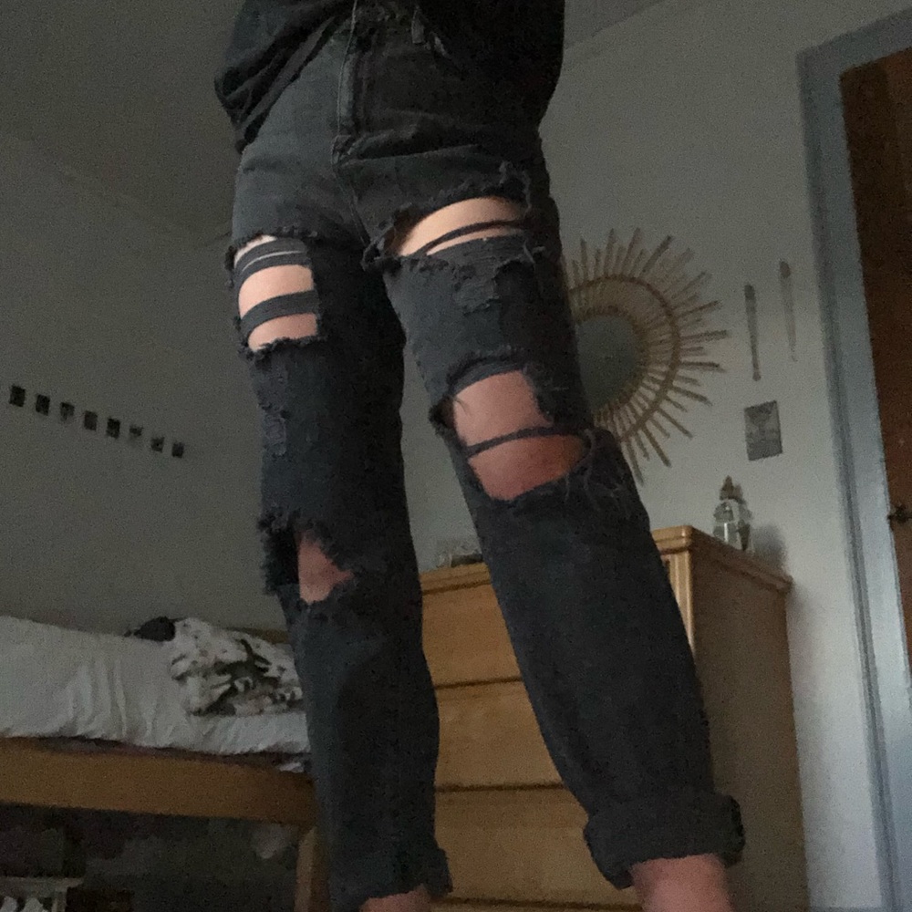 BDG ripped black mom jeans